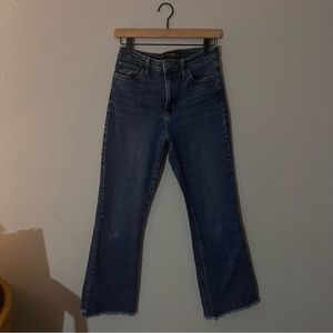 Just Black Denim Dark Wash Kick Flare Jeans raw hem